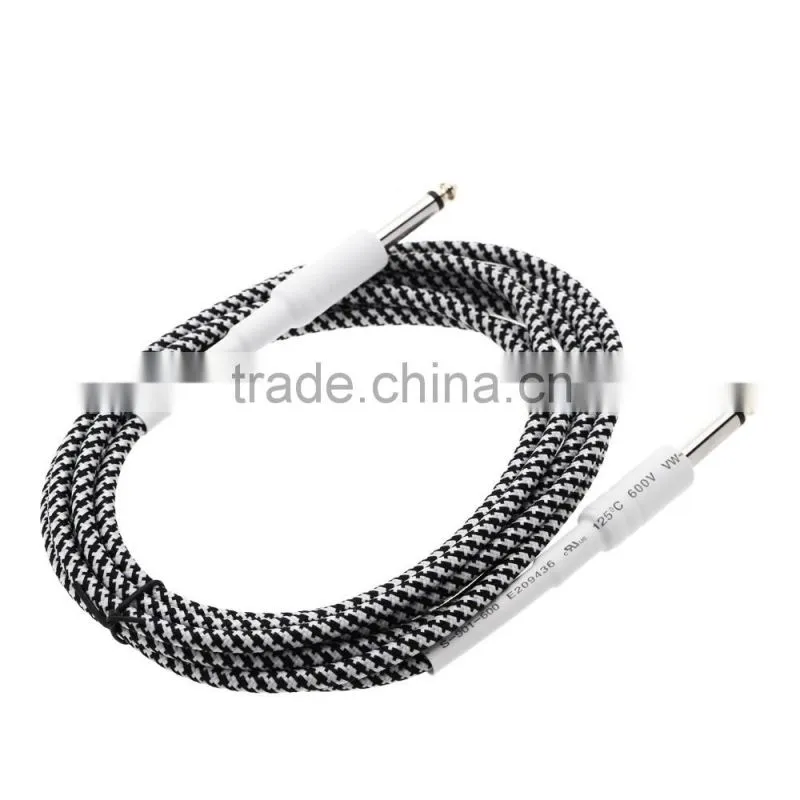 6.6ft / 2m 6.35mm Mono Male to 6.35mm Mono Male Cable Wire Cord for Guitar Bass Instrument