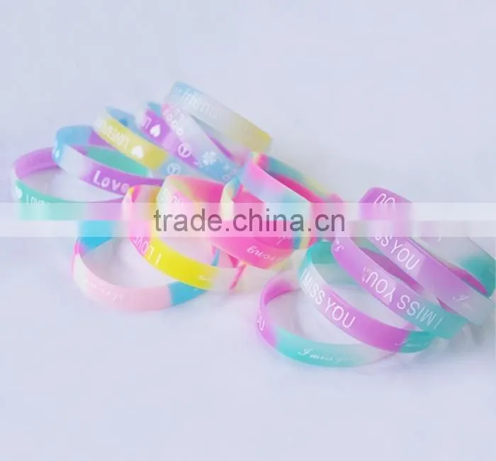 High Quality Cheap Price Debossed Colour Filled Silicone Wristbands