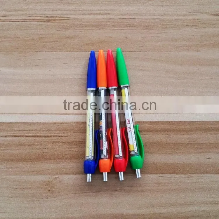 Advertising Logo Customized Plastic metal clip banner pen 14.8cm