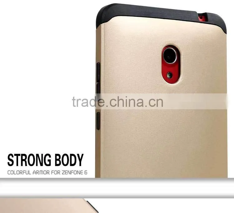 2015 New arrival slim colorful armor back cover for asus zenfone 6 case