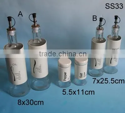 glassware kitchen storage set with stainless steel skin