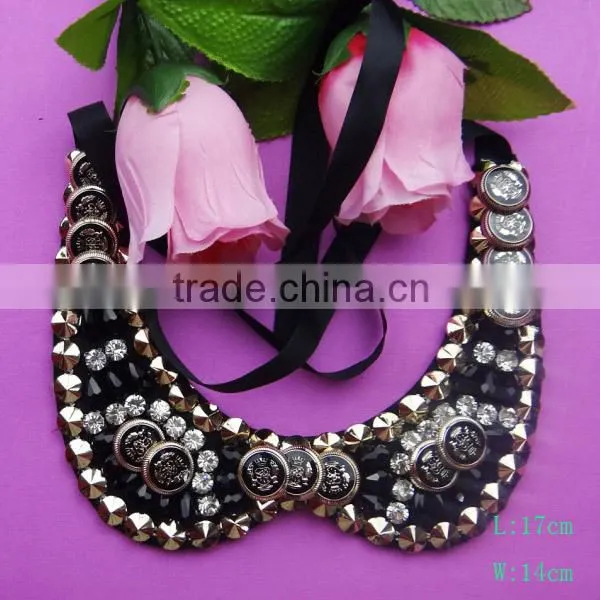 2015 hot sell new fashion crystal beaded collar patterns made in China