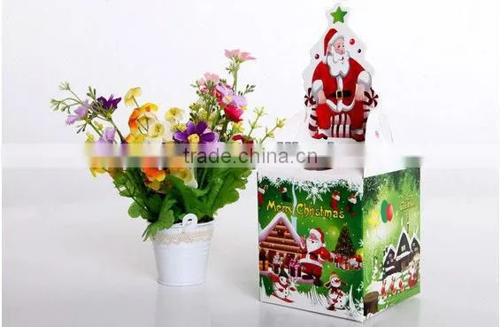 round empty decorative christmas gift box