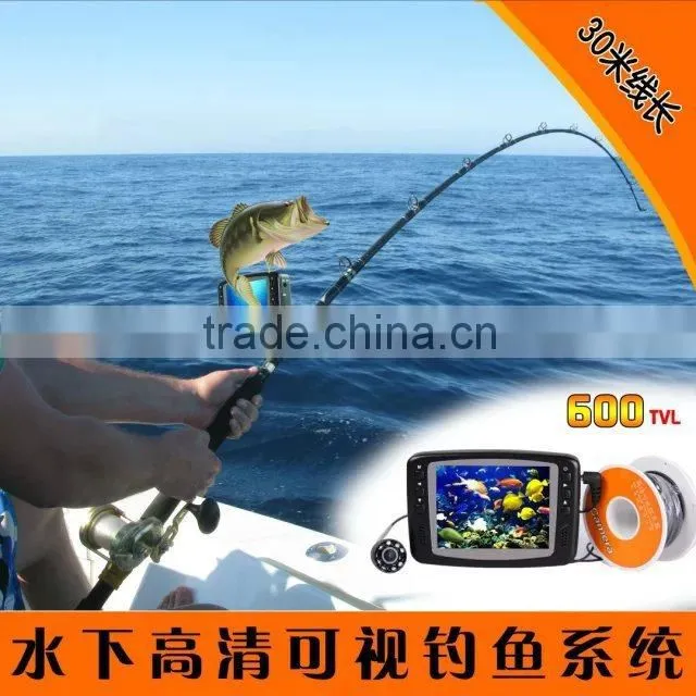 7'' TFT LCD underwater fishing camera 50m cable 1/4 SONY CCD 24 pcs LED lights remote control night vision