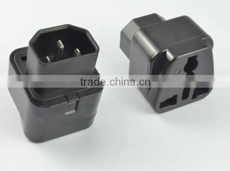 Worldwide universal to IEC320 C14 male power Plug adapter