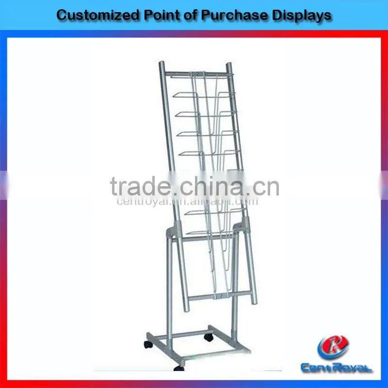 customized design floor standing Metal wire rack magazine display