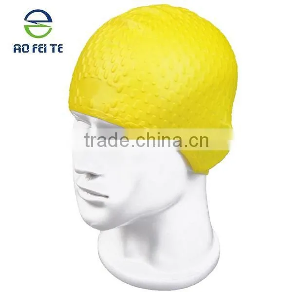 2015 Hot Sell Unisex Waterproof Elastic Diving Silicone Bathing Cap Swimming Hat