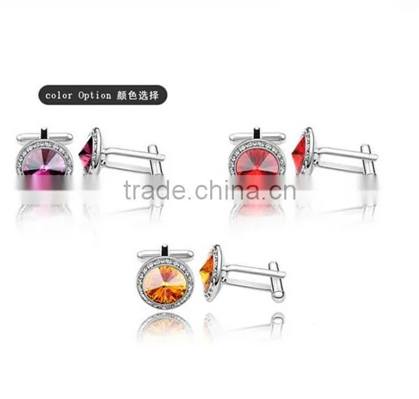 Purple Crystal metal cufflinks customized wedding accesories cuff link for man