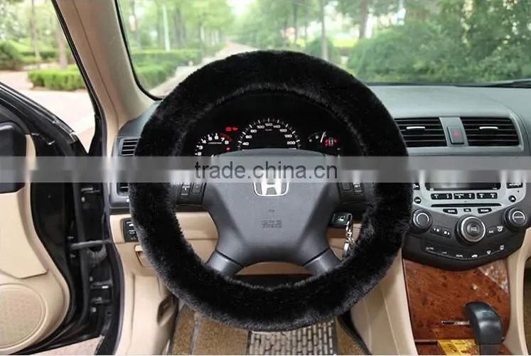 Hot sell !! Automobile steering wheel covers with 5 different colours black,grey,beige,red,khaki