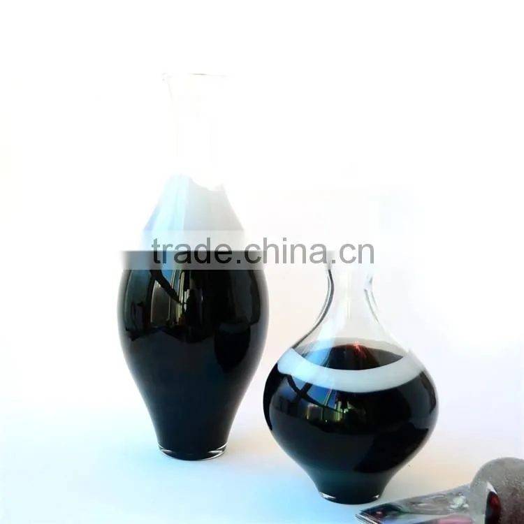 Wholesale high-grade transparent artificial blown clear glass vase for wedding