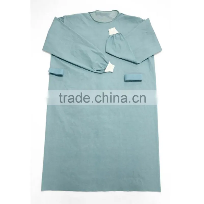 Reinforced spunlace surgical gown alcohol/blood/oil/water repellency treatment