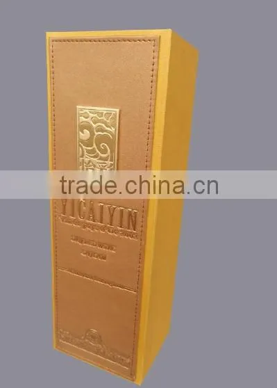 High Quality Red Kraft Paper Hand-Made Christmas Paper Wood Gift Boxes For Wine With Bowknot (Factory Supply)