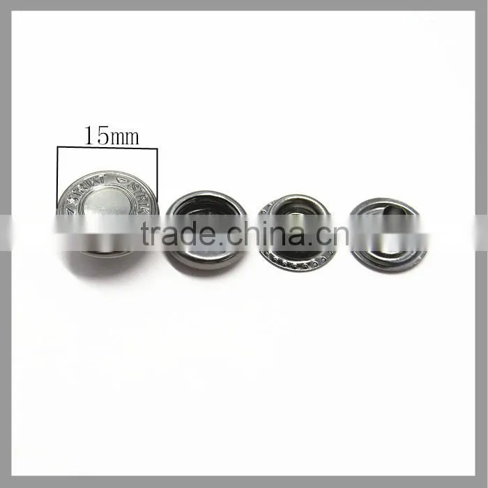 15mm Wholesale Custom Fastener Press Metal Snap Button