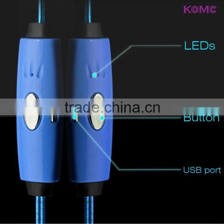Flashing LED Earphones 2016 glowing earphone led earphone with mic