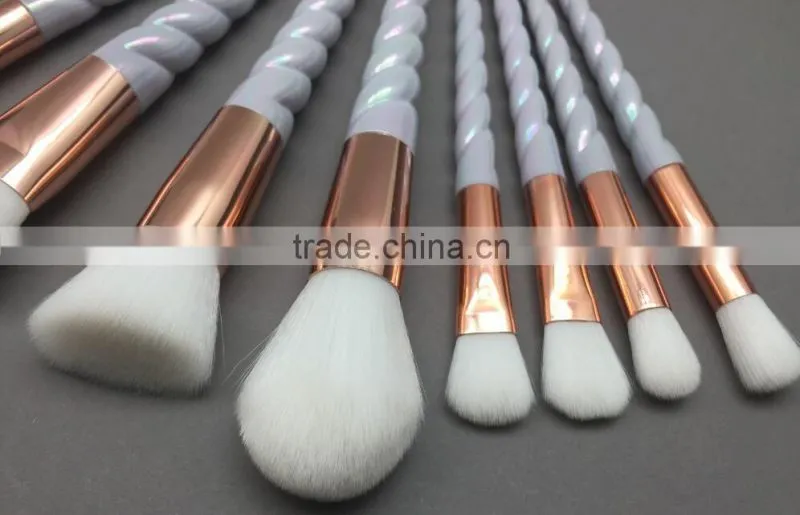 10PCS Makeup Brushes Gradient color Spiral Handle Cosmetics Make up Tools