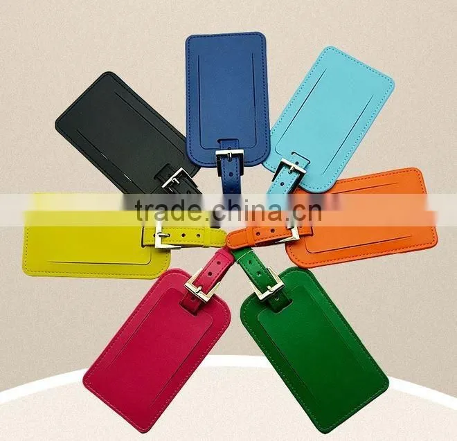Promotional Fashion Custom PU leather travel personalized business travel leather luggage tags