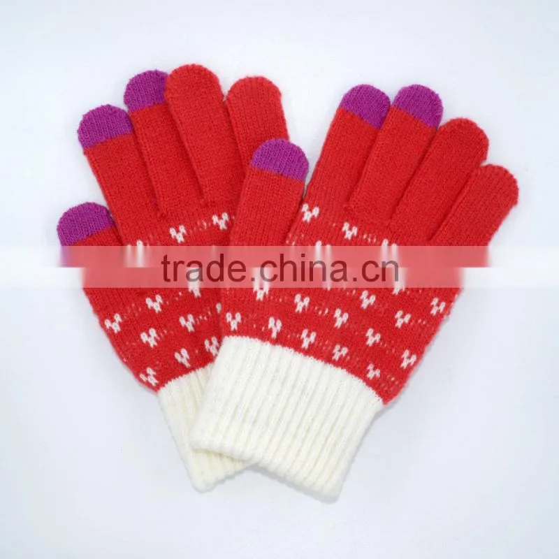 Knit Touchscreen Gloves with Conductive Fingertips for Use with All Touchscreen Electronic Devices