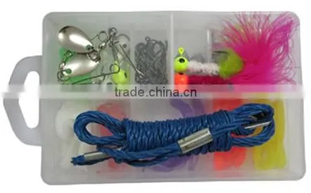 fishing accessories kit for kids fishing with plastic box