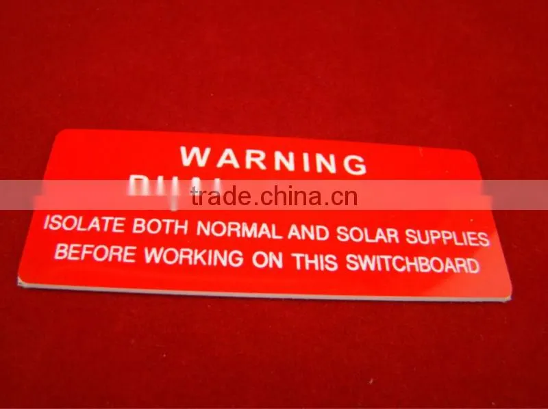 Engraved ABS Warning Tag