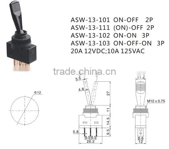 asw-13-101 abs toggle switch