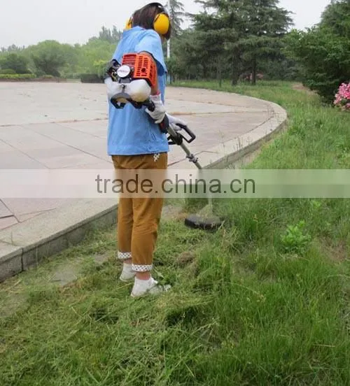 bent type lawn trimmer with two shafts