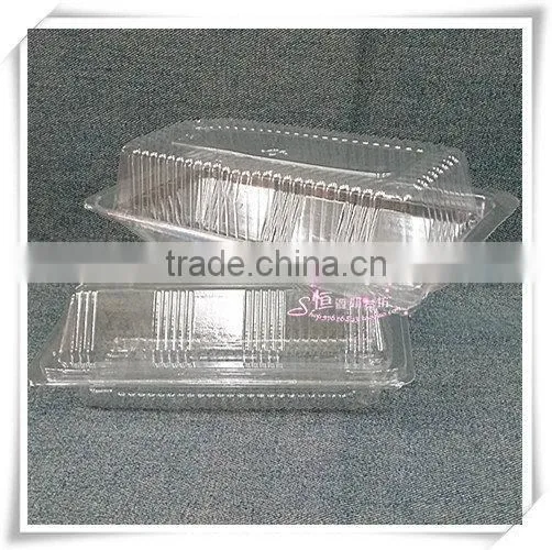 Beautiful disposable transparent plastic cake/fruit/cookie box, small plastic food container.