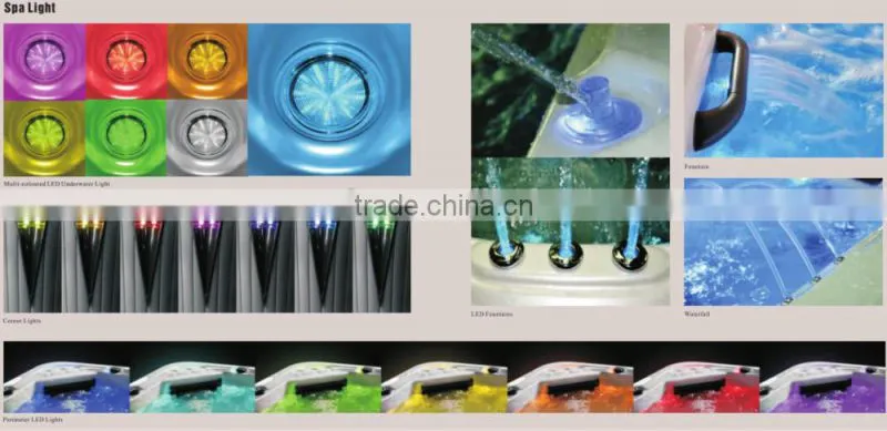 Most Fashion Promotion lucite acrylic spa bath tub with CE approved for 3 aud adults