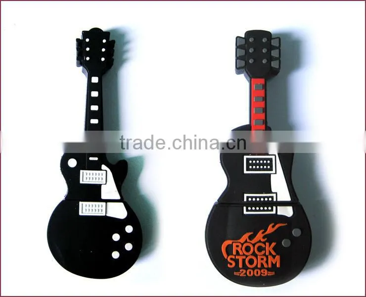 Custom manufacturer of PVC soft rubber fashion cartoon U disk shell creative USB flash drive shell guitar instrument