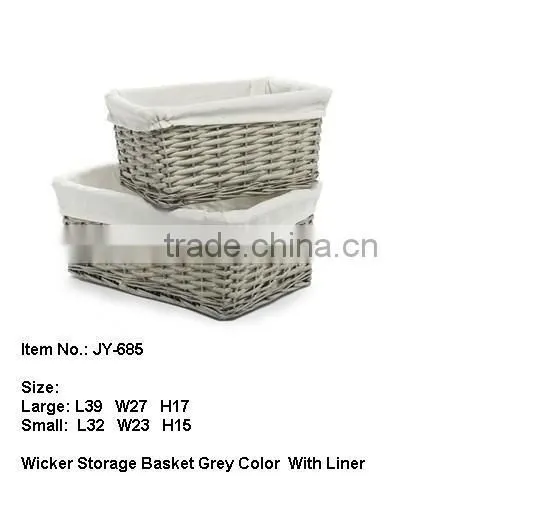 Dark brown wicker laundry basket Set With Liner
