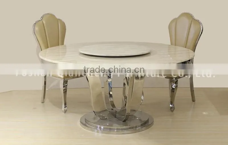 marble round dining table for 6 people with lazy susan hotel furniture