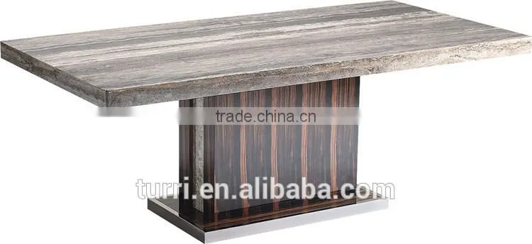 Green MDF coffee table with natural stone travertine