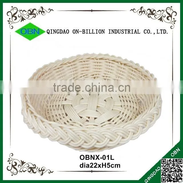 Food grade colored plastic rattan round handmade baskets