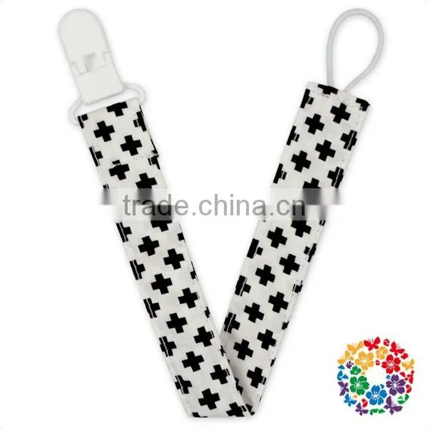 2016 wholesale cute owl print white pacifier holder clip