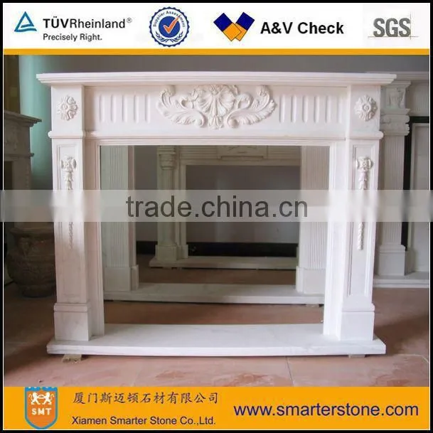 Beige Sculpture Marble Mantel