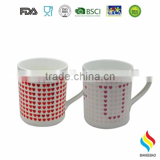 2017 FDA SGS Walmart porcelain color changing mug
