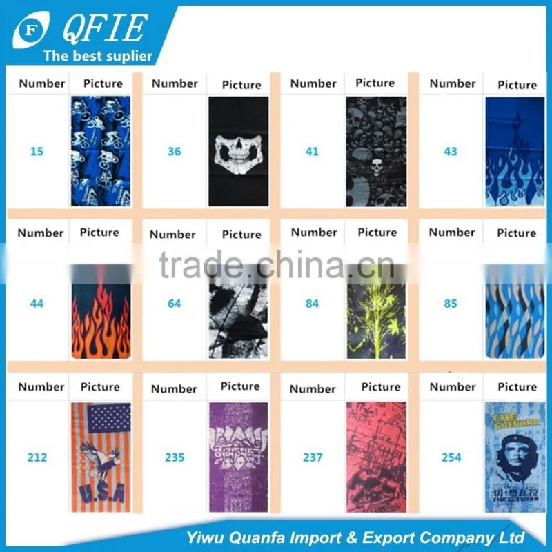Hot selling cheap custom logo Multifuctional Tubular Bandana headwear for Outdoor sports