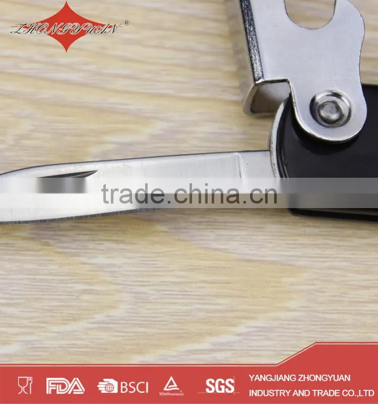 Custom Metal novelty Wine Corkscrew stainless steel bottle opener with knife