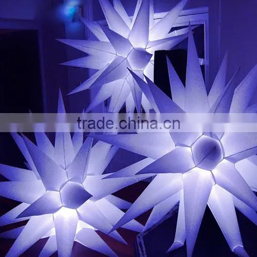 hanging inflatable lighting decoration/lighting led star for party decoration