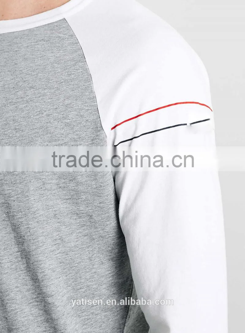 2015 high quality 100% cotton t-shirt wide neck men wholesale t-shirt printing design long sleeves t-shirt