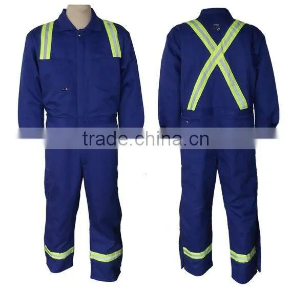 High-visibility FR working coverall with reflective tape