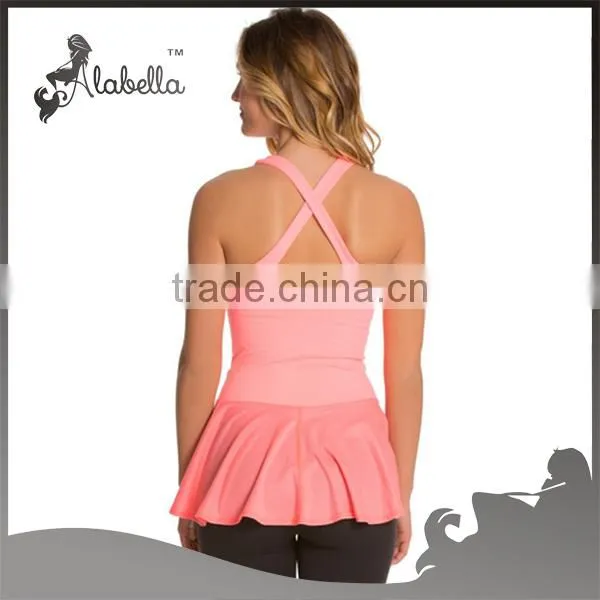breathable wicking four way stretch soft yoga t shirts for women