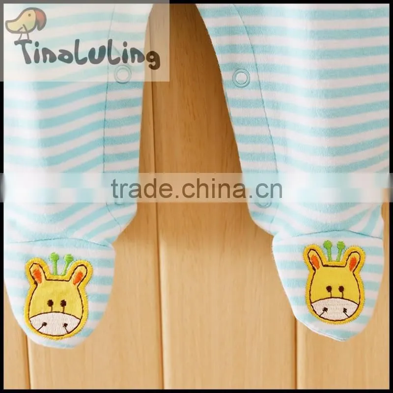 Wholesale baby boys griaffe cheap footed pajamas baby fleece pajamas sleeper