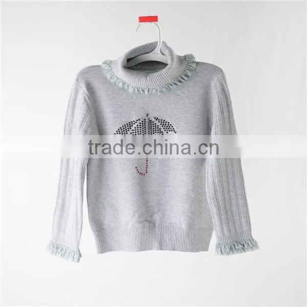 Child girls' turtleneck long sleeve pullover sweater