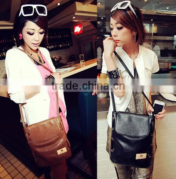 Women Candy Color Handbag Leather Cross Body Shoulder Bag Bucket Bag SV000837#