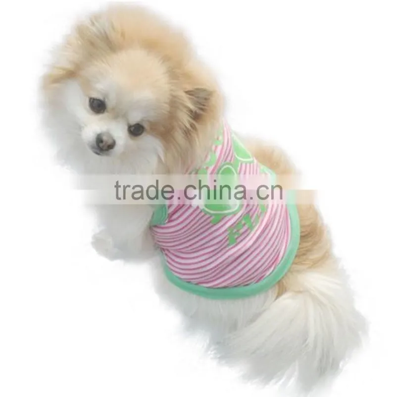 cheap stripe Pet Puppy Summer Shirt Pet Clothes T Shirt with printing