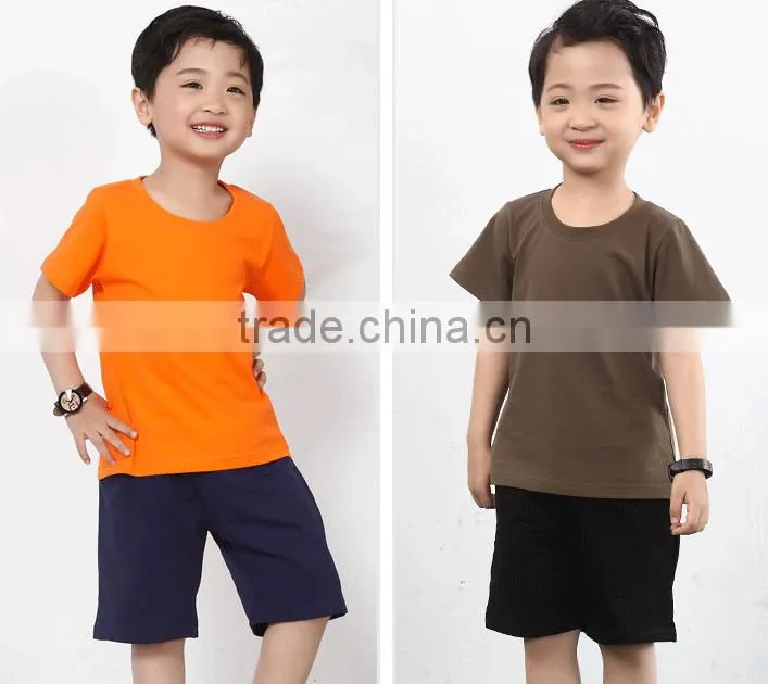 Fashion custom blank kids plain round neck short sleeve multi-color t shirts wholesale china supplier