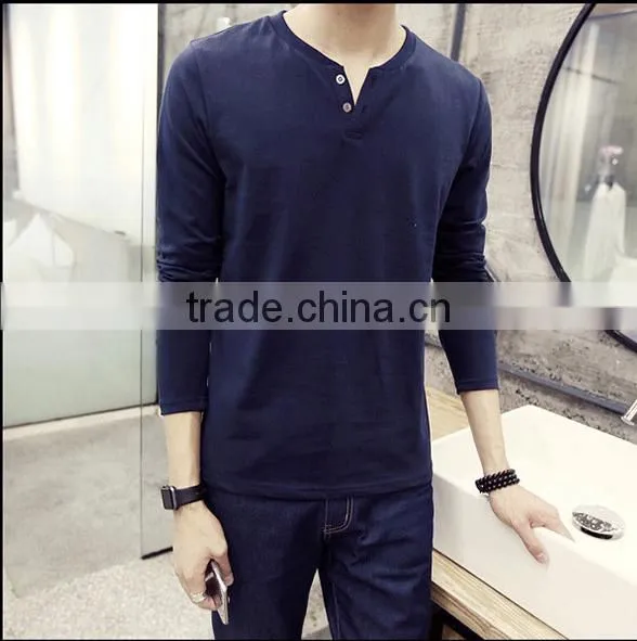 2016 wholesale high quality short sleeve v-neck T-shirt for men