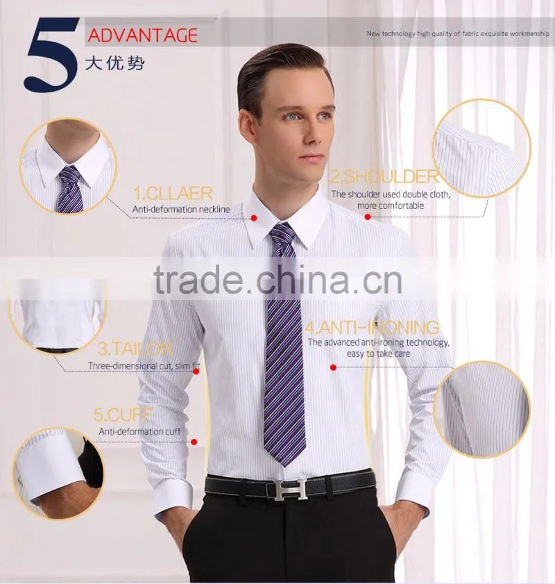 2015 latest men's long sleeve business shirt of stirp (DSHM016)