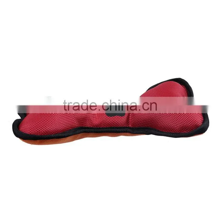 Oxford Fabric Giggle Ball Training Chew Sound Activity Squeaky Toy Bone Red Orange