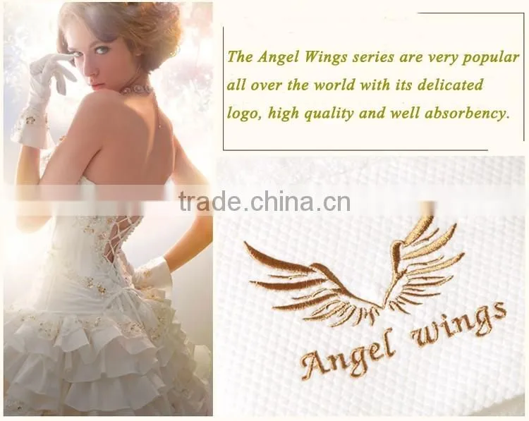 China factory wholesale white embroidery logo face hotel towel